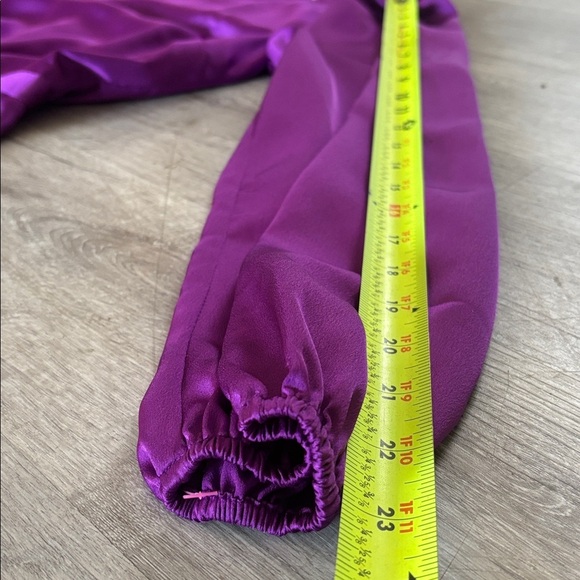 Milly Elma Long Sleeve Satin Purple Dress Mini Size 2 - Picture 10 of 11